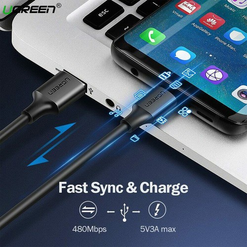 Cáp Sạc USB sang USB C UGREEN 60826 60114 60115 60116 60117 60118 US287 ( Sạc nhanh,Tốc độ truyền 480Mbp )s