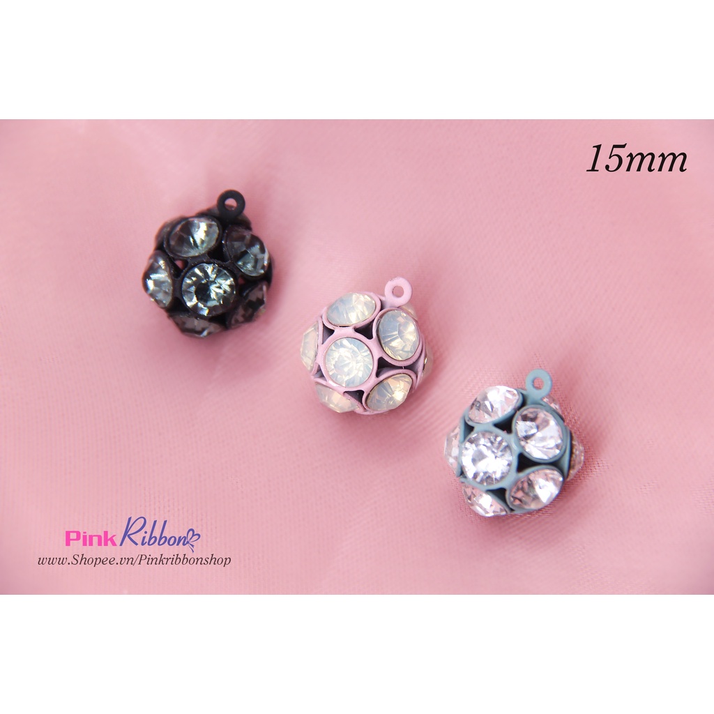 Charm đính đá có móc treo đường kính 15mm