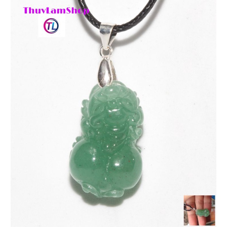 Vòng cổ tỳ hưu đá Xanh chế tác thủ công tự nhiên kích hoạt cung tài lộc
