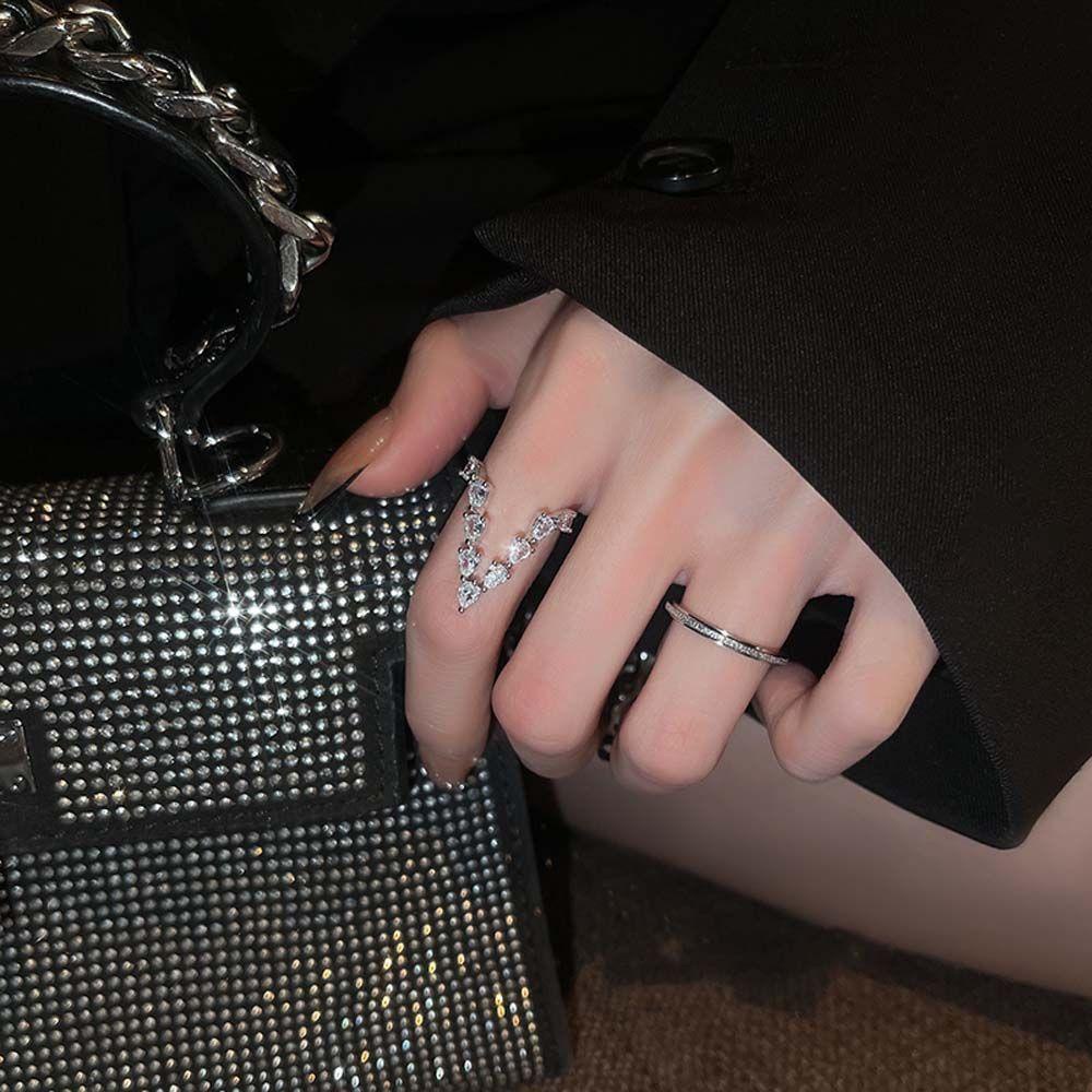 Nhẫn Cổ Điển Hình Chữ V Thời Trang|Nhẫn Đeo Tay Kiểu Hàn Quốc Thiết Kế Xinh Xắn Cho Nữ