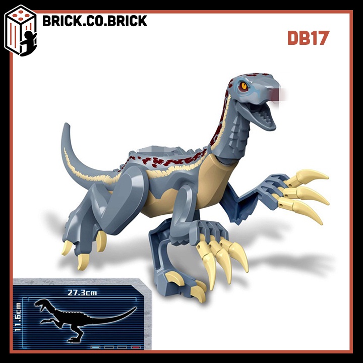 Mô Hình Khủng Long Ăn Thịt Vuốt dài Mẫu Mới Nhất Jurassic World Thời Tiền Sử Đồ chơi Lắp ráp Dinosaur DB17