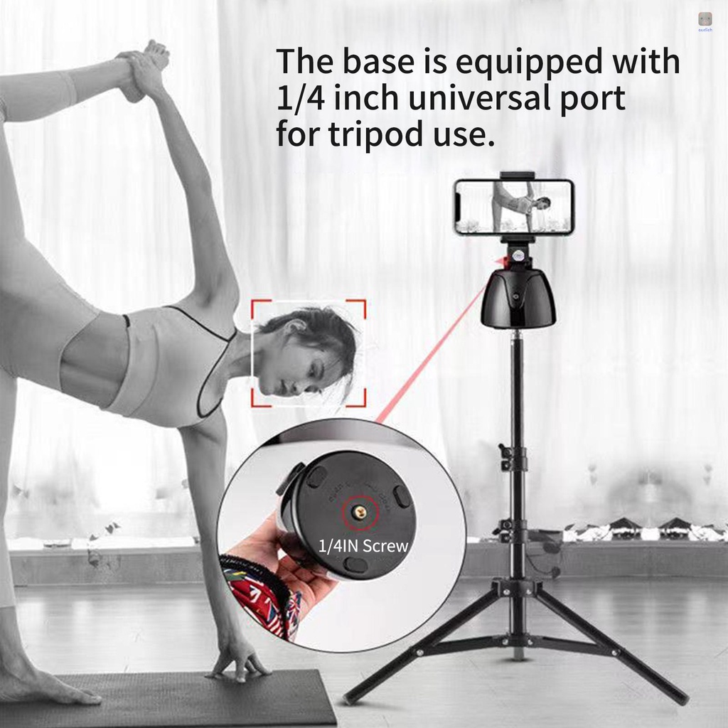 Giá đỡ điện thoại chụp hình selfie theo dõi vật thể 360° tự động theo dõi khuôn mặt kết nối BT không dây cho vít 1/4in