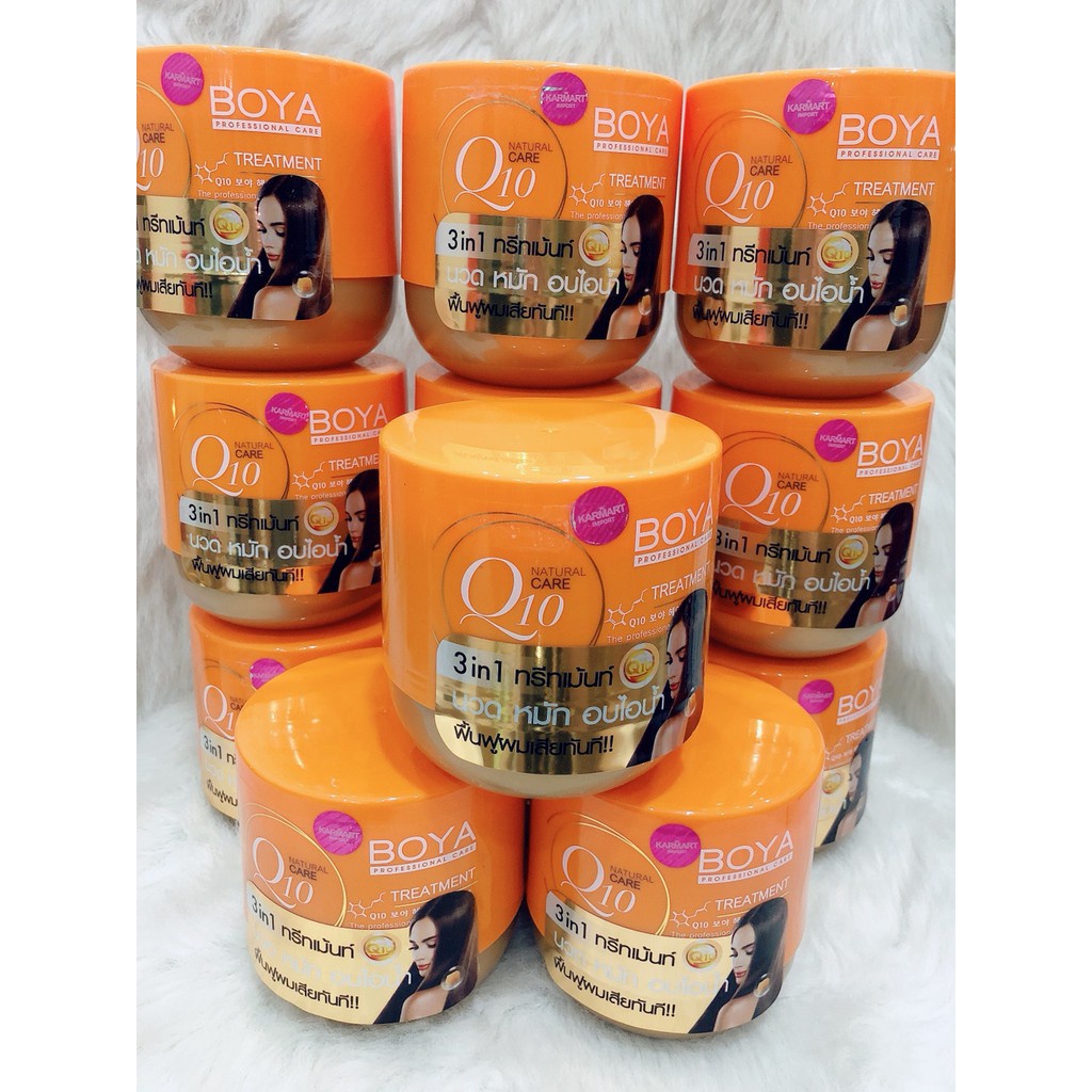 Bộ Dầu Gội, Ủ Xả Dưỡng Tóc Boya Q10 Shampoo 500ml - BX3680