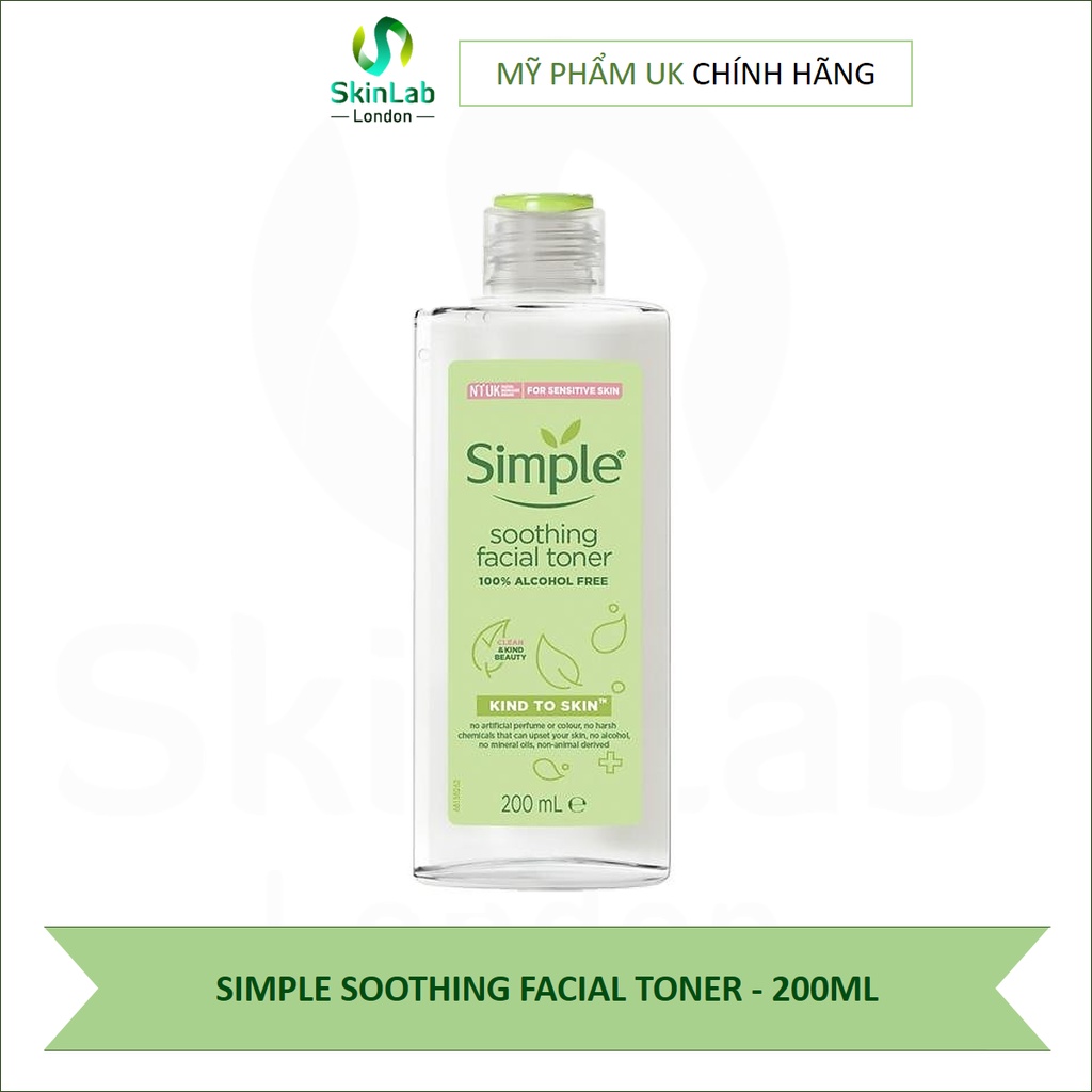 NƯỚC HOA HỒNG SIMPLE SOOTHING FACIAL TONER - 200ML (Bill Anh)