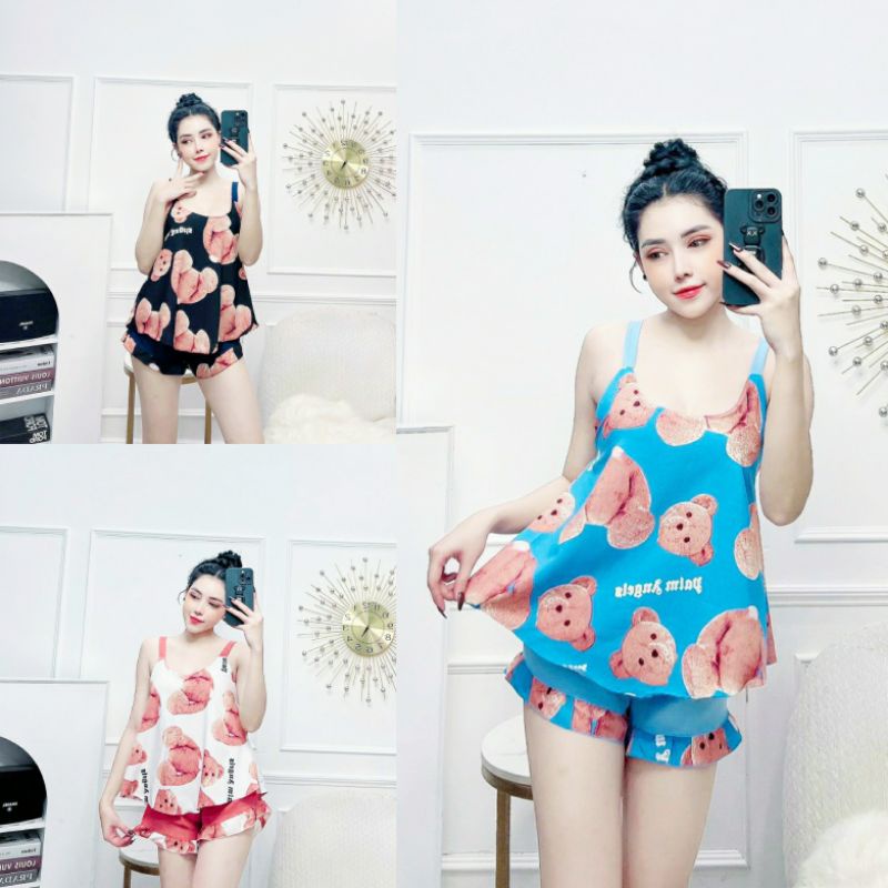 ĐỒ BỘ NỮ  MẶC NHÀ NHÚN EO NHIỀU HÌNH