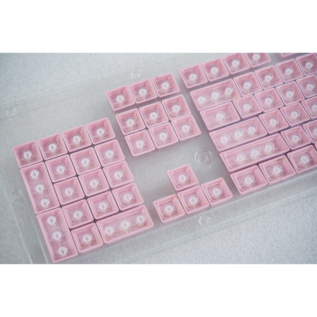 Bộ Keycap 104 phím xuyên led ABS màu hồng của phím cơ E-Dra EK3104 Dream Pink