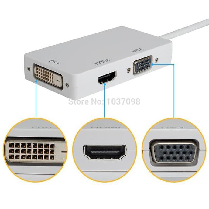 Cáp Chuyển Đổi Mini Display Port Sang Multi Adapter Hdmi + Vga + Dvi Thunderbolt Dell