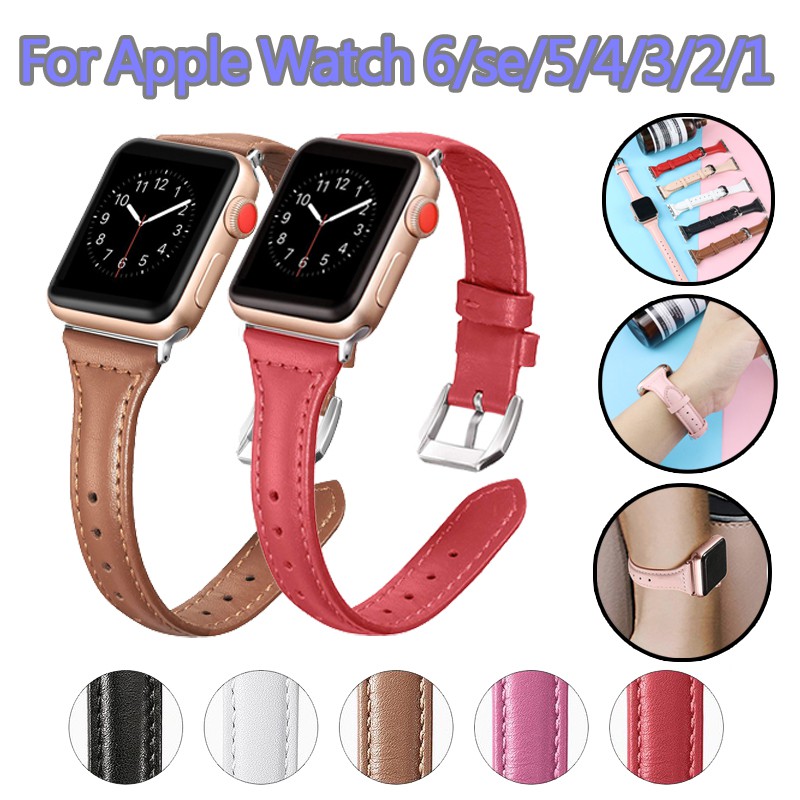 Dây Đeo Da Hình Chữ T Dành Cho Đồng Hồ Thông Minh Apple Watch 38mm/40mm 42mm/44mm