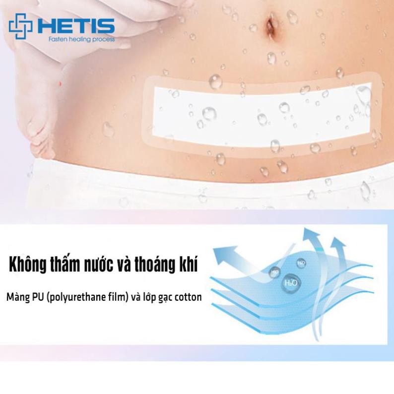 Set 5 miếng dán vết thương sau sinh, miếng dán tắm chống thấm nước sau sinh mổ HETIS HFP