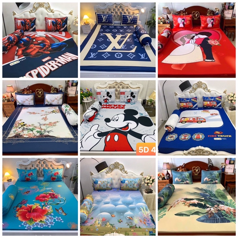 BỘ DRAP THUN Ý 5D CAO CẤP [CHAT CHỌN MẪU] CHẤT SIÊU MÁT LẠNH | BigBuy360 - bigbuy360.vn