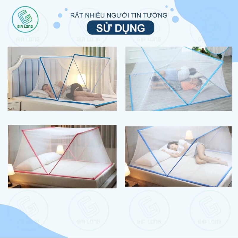 Màn chụp gấp gọn cao cấp cho giường đôi kích thước 1m6x2m