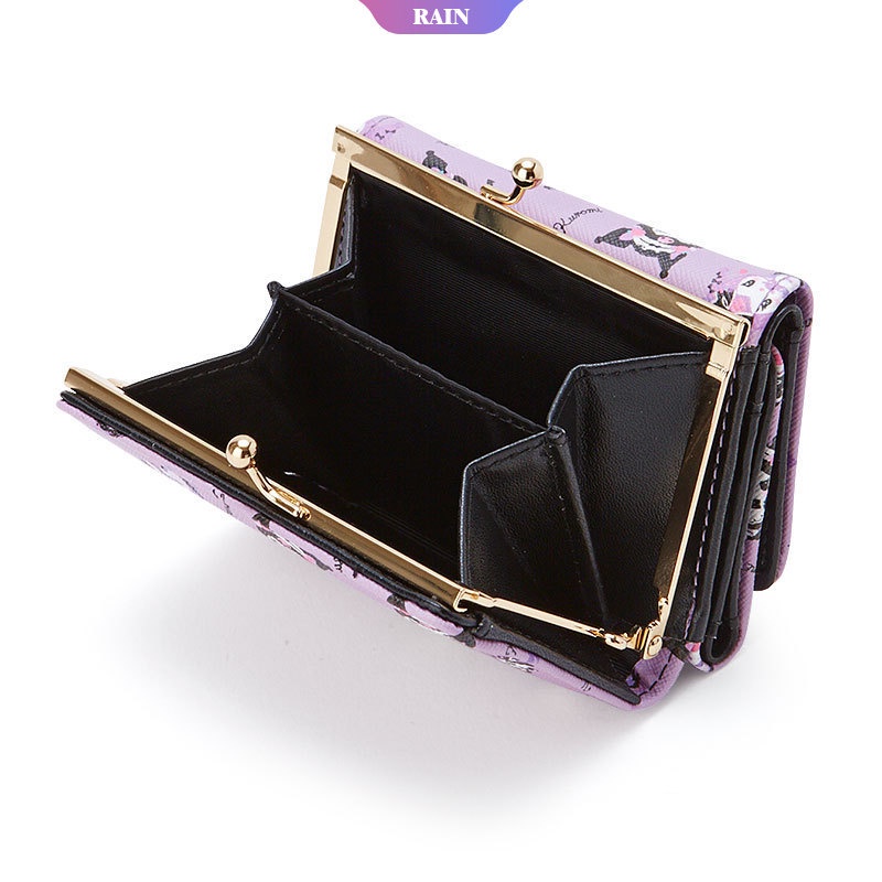 Sanrio Kuromi Ví Ngắn Bằng Da PU Có Khóa Kéo Đa Năng Làm Quà Tặng Sinh Nhật Cho Trẻ Em