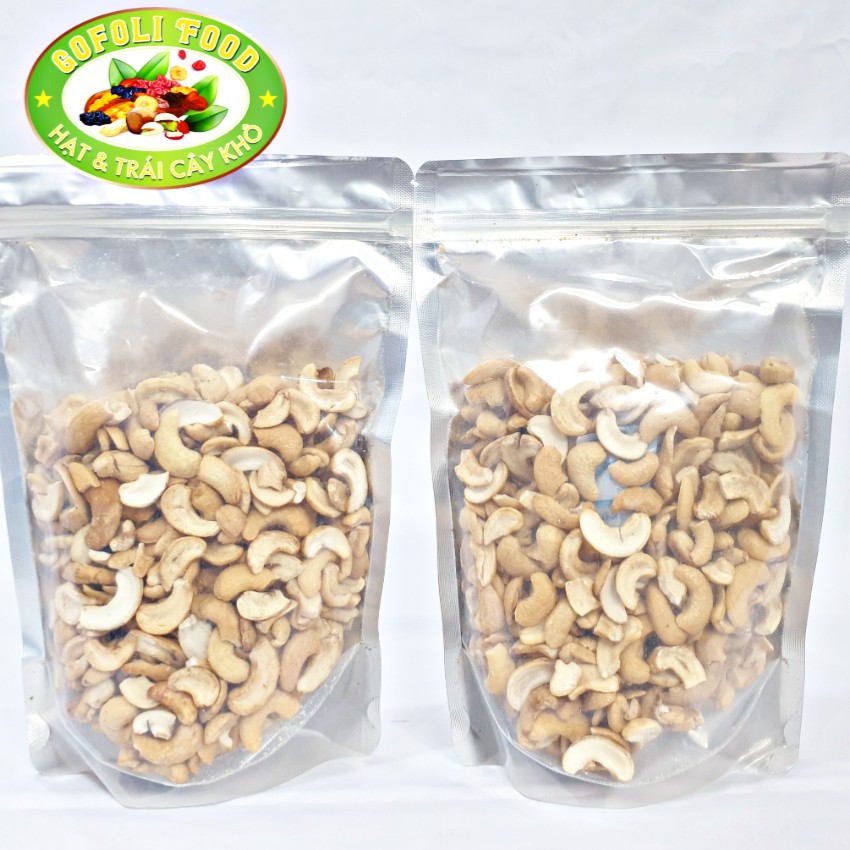 [KHÔNG MUỐI] Hạt điều rang bóc vỏ lụa loại ngon 500g, giòn thơm béo/ NO SALTED Top quality split cashew nuts, delicious