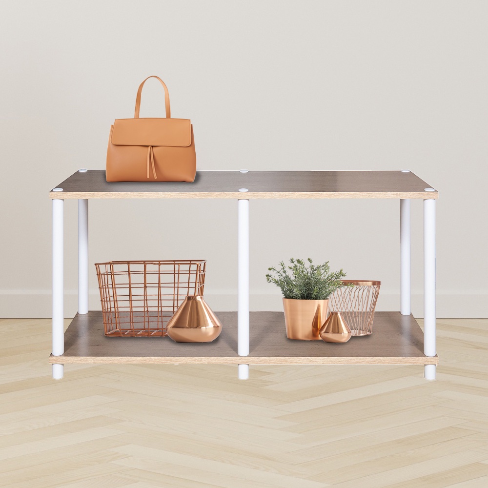 HomeBase ME LIVING kệ MDF đa năng 2 tầng ADA Thái Lan W60XD39XH41cm màu trắng/xám