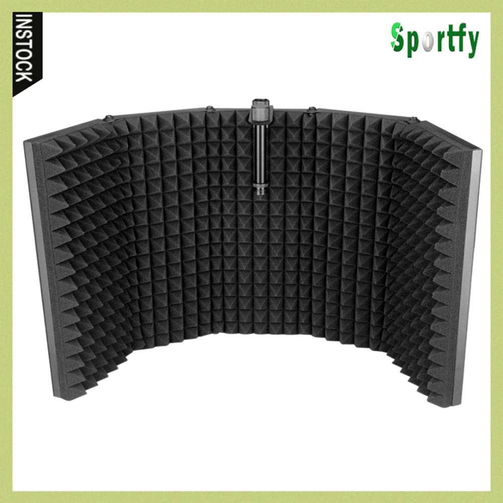 Sportfy Foldable Durable Studio Recording Condenser Microphone Isolation Shield