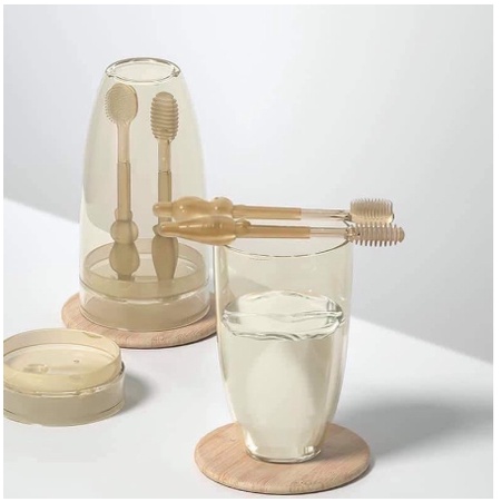 Sét Rơ Lưỡi + Bàn Chải Silicon Cho Bé 0-18 THÁNG