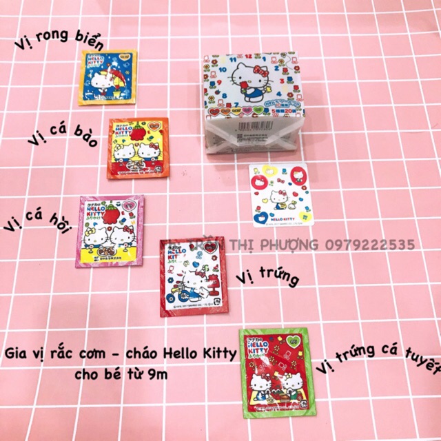 [Date 31/10/2022]Gia vị rắc cơm Hello Kitty Nhật Bản (Dành cho bé từ 9m+)