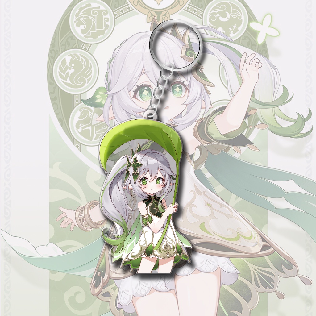Móc khóa mica in hình nhân vật Anime Nahida trong Genshin impact siêu dễ thương trang trí túi xách làm quà tặng