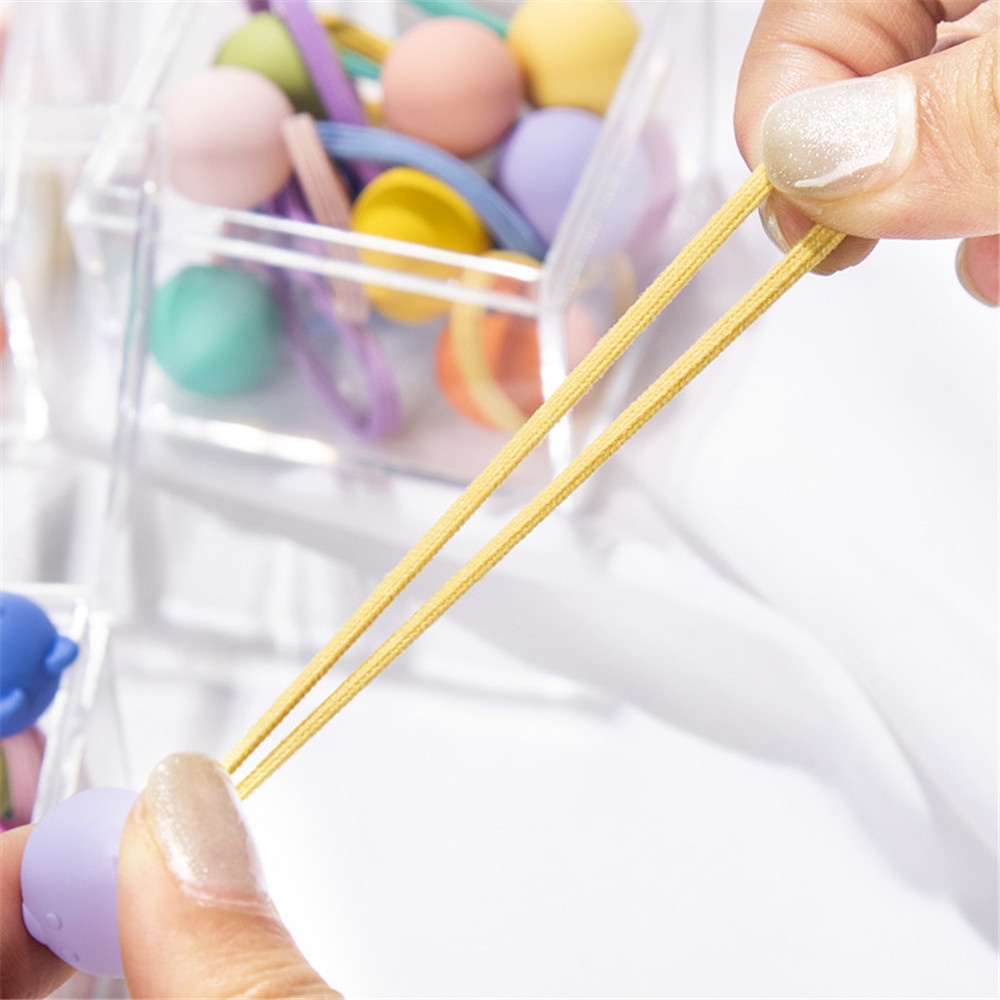 Set 10 Dây Buộc Tóc Co Giãn Đính Hạt Cho Bé Gái