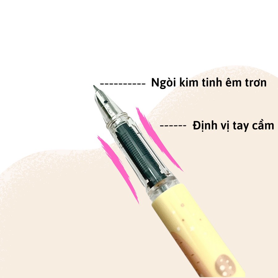 Bút mài Thầy Ánh SH070 xóa được ngòi kim tinh êm trơn (tặng kèm 4 ống mực) - Bút luyện chữ đẹp Ánh Dương