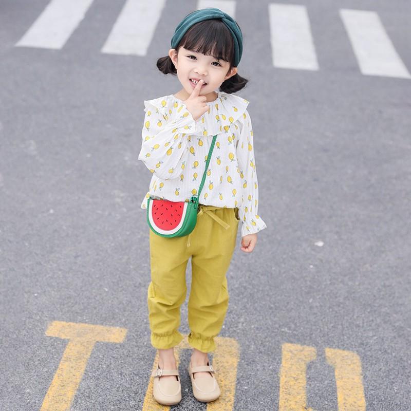 Set áo hoa dài tay kèm quần dài thời trang xuân thu cho bé gái 1-5 tuổi