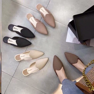 Giày Sục Mules Lười Công Sở Cao Su