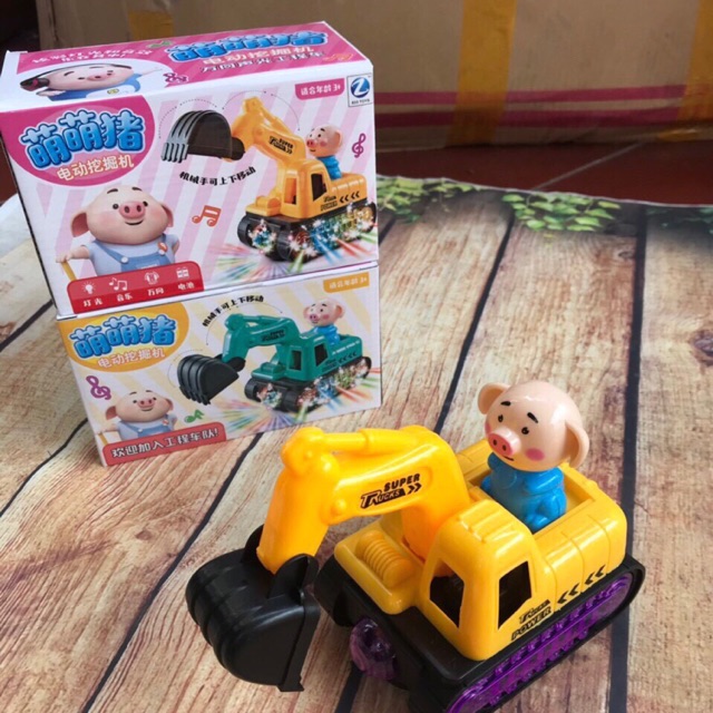 Đồ chơi xe múc cẩu pin có đèn và nhạc cho bé