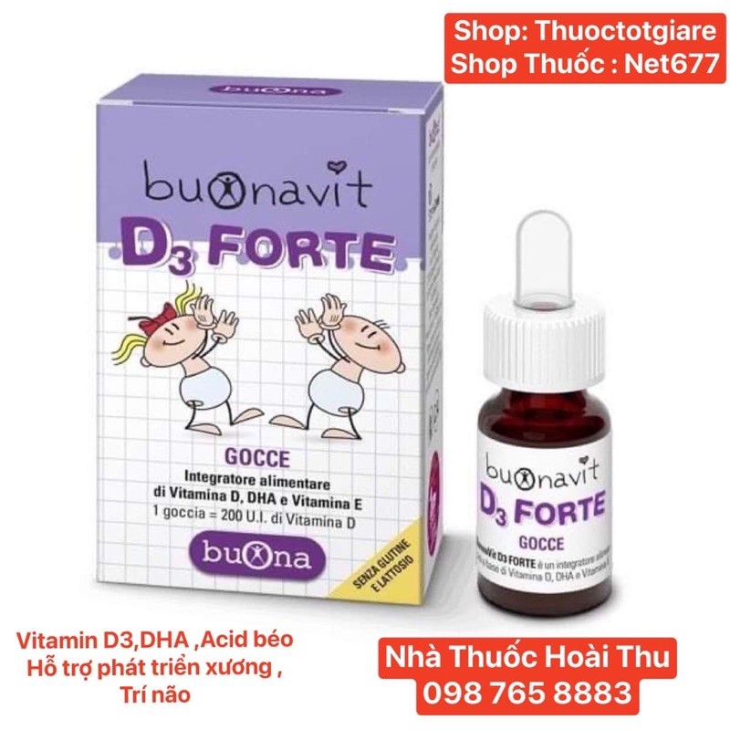 [ Quà Tặng] Buonavit D3 Forte - Vitamin D3,DHA,Acid béo hỗ trợ phát triển xương và trí não của trẻ ( Italy)