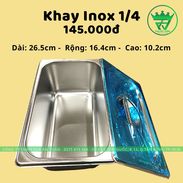 Khay Đựng Thạch Inox Cao Cấp Size 1/4 (26.5 x 16.4 x 10.2cm)