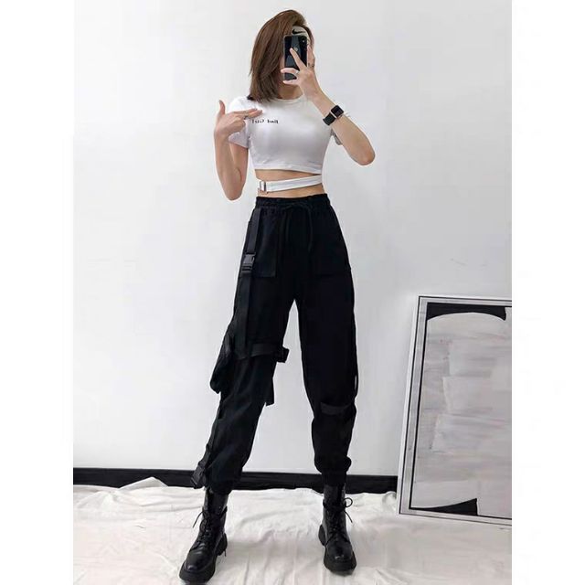 Quần jogger đai túi hộp unisex hip hop