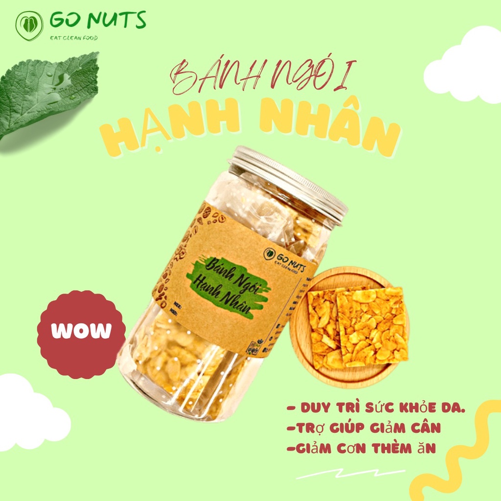 Bánh ngói hạnh nhân GONUTS không đường Bánh ăn kiêng hỗ trợ giảm cân Bánh hạt dinh dưỡng ngũ cốc bánh healthy thực dưỡng
