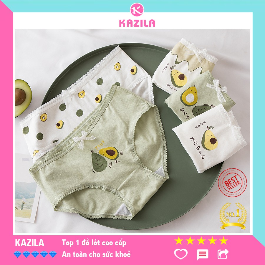 Quần lót nữ hình quả bơ dễ thương, quần lót cotton xuất Nhật Kazila QLH7