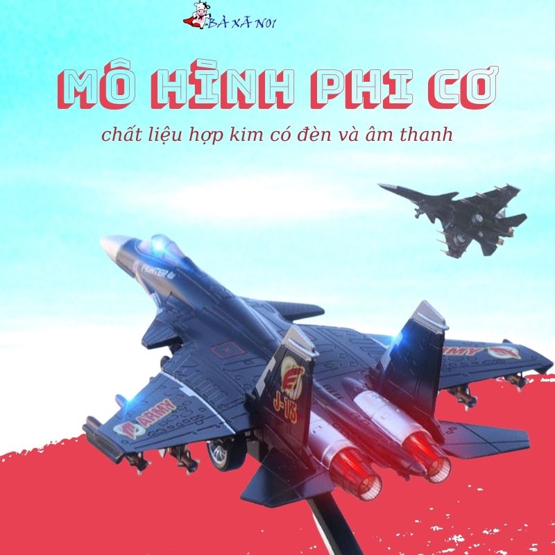 Mô hình máy bay chiến đấu - chiến hạm phi cơ tỉ lệ 1:72 chất liệu hợp kim siêu bền có tiếng động cơ và phát sáng đèn