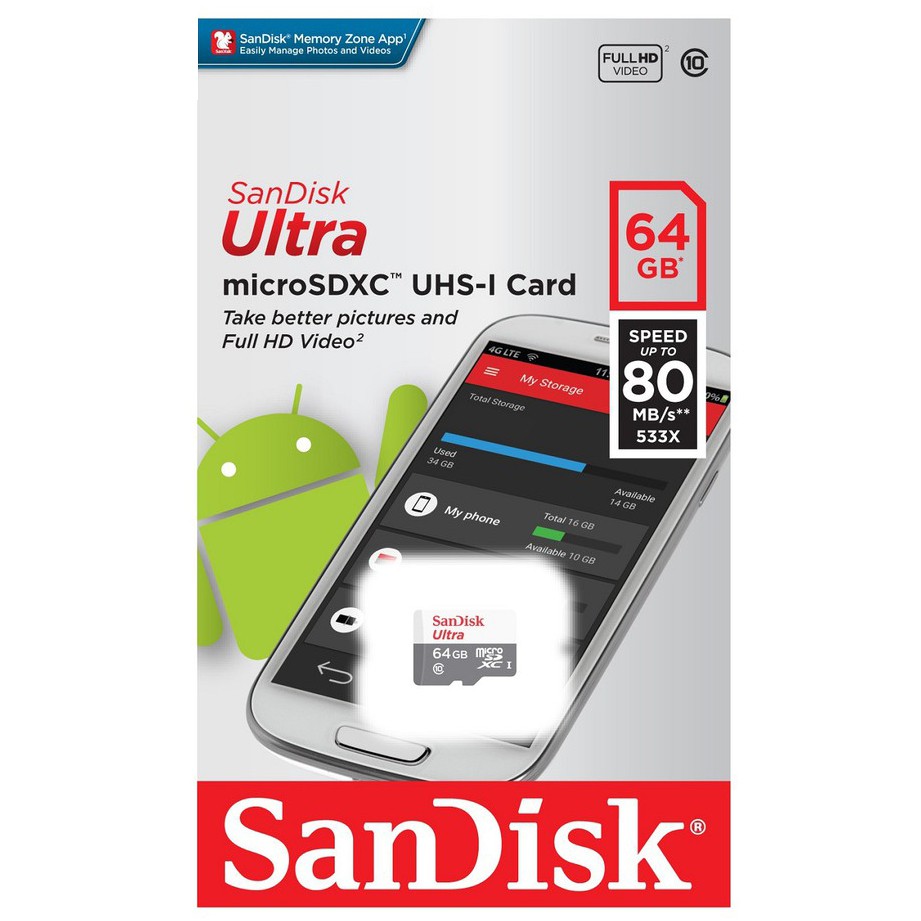 Thẻ nhớ Micro SD Yoosee Sandisk 128Gb 64GB class 10 100Mb/s