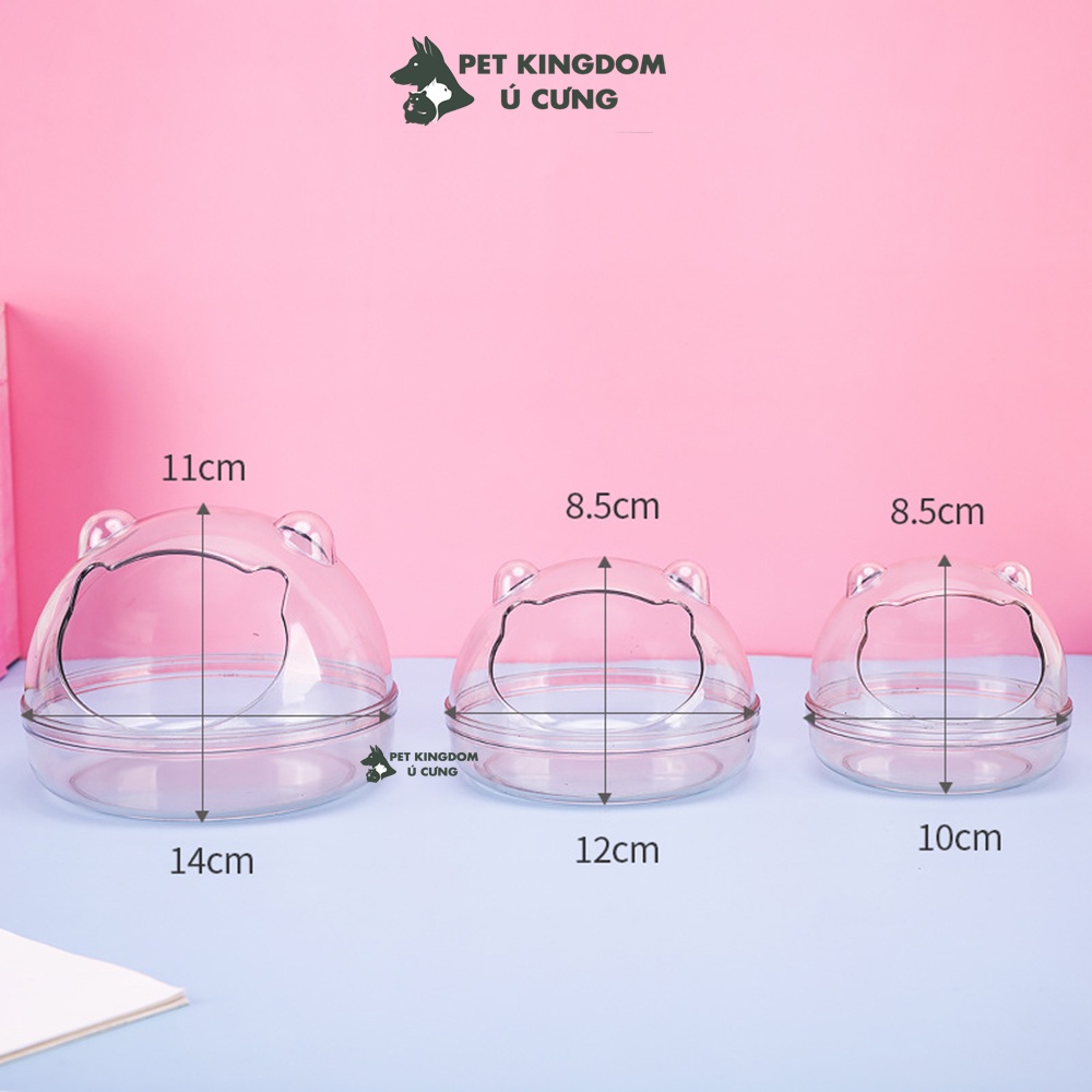 Nhà tắm hamster gấu mica trong suốt