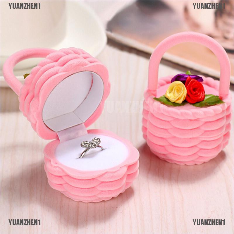 [YUANZHEN1] Hộp Đựng Nhẫn / Bông Tai / Nhẫn Hình Hoa Bằng Nhung