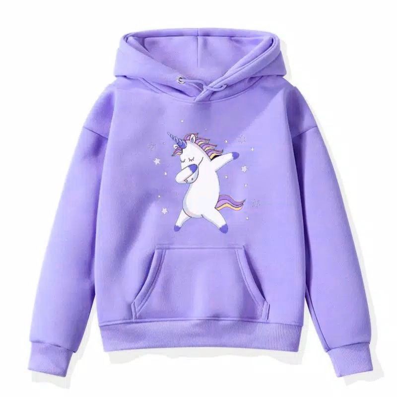 Áo Hoodie In Hình Kỳ Lân Xinh Xắn Cho Bé Gái 6-7 - 8-9 - 10 Tuổi