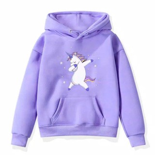 Áo Hoodie In Hình Kỳ Lân Xinh Xắn Cho Bé Gái 6-7 - 8-9 - 10 Tuổi