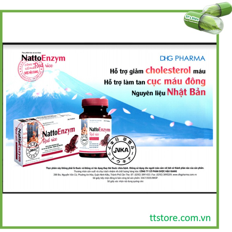 ✔️️️ NattoEnzym DHG, Red Rice/ Gạo đỏ, 670 FU/ 1000 FU - Nattokinase - [Natto enzym, nattoenzyme, natto enzyme]