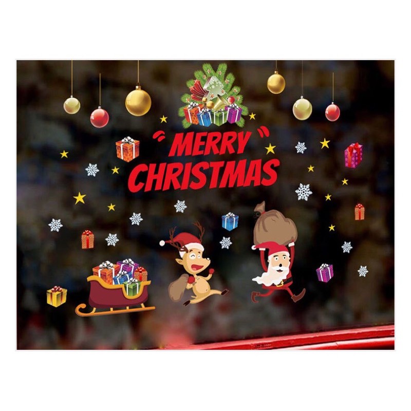 Decal dán tường Noel - Các bạn Noel chơi rượt đuổi