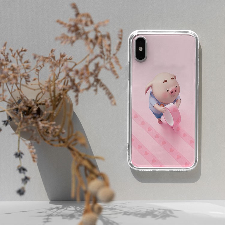 Ốp lưng màu hồng may mắn Iphone 7/7Plus/8/8Plus/X/Xs/Xs Max/11/11 Promax/12/12 Promax PIG20210041