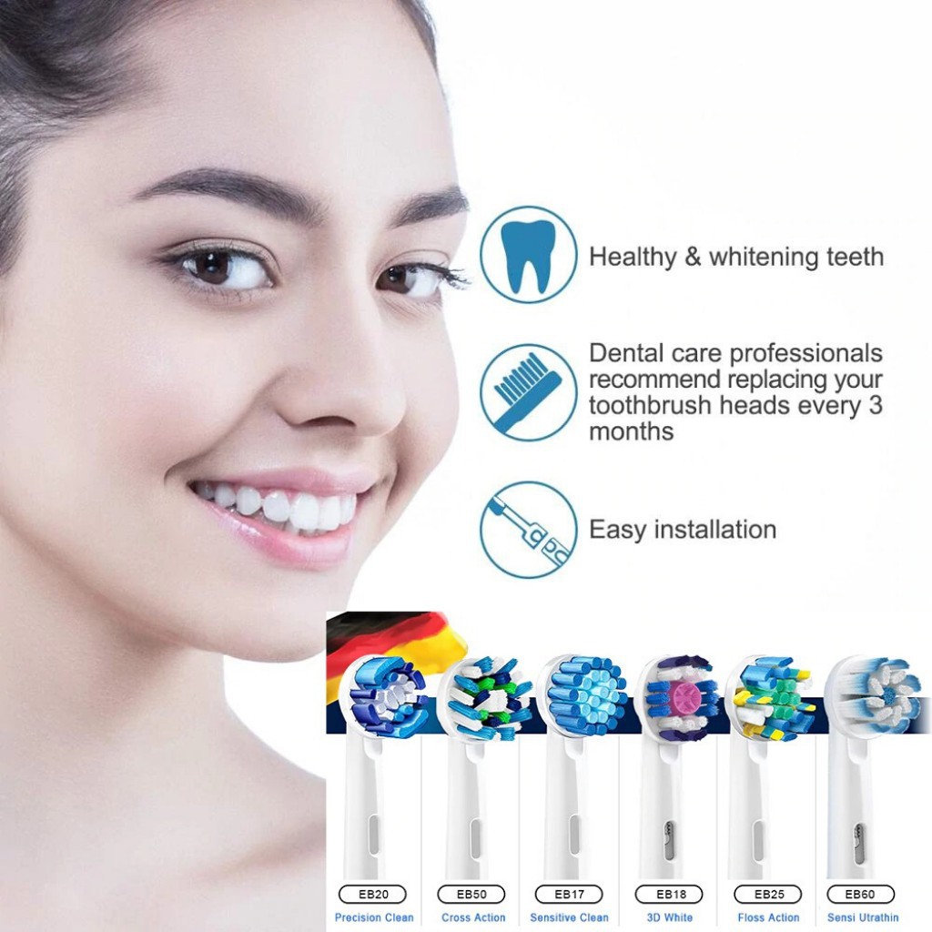 Bàn chải đánh răng điện tự động Oral B Pro 1000 xanh dương làm sạch răng, hạn chế viêm nướu kèm big combo quà tặng