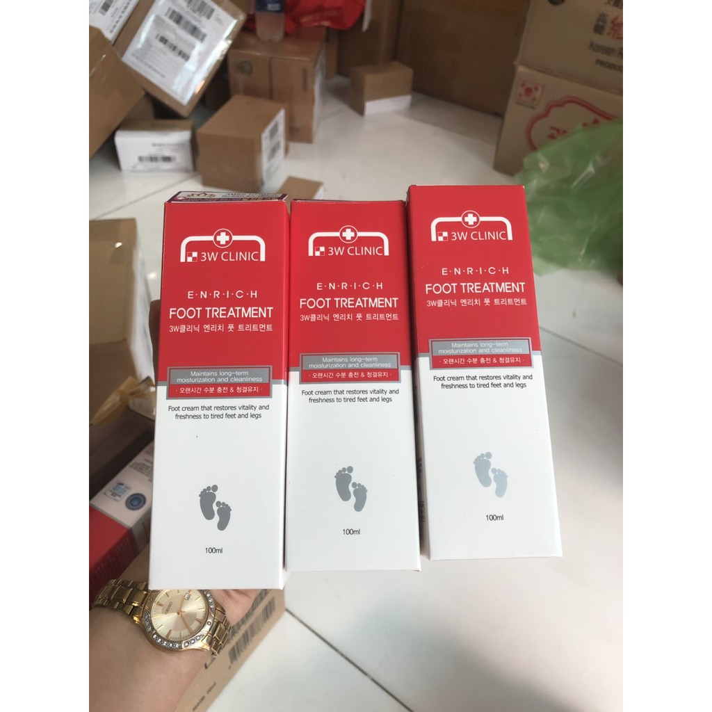 KEM ngừa NỨT GÓT CHÂN 3W CLINIC FOOT TREATMENT 100ML NHẬP KHẨU CHÍNH HÃNG