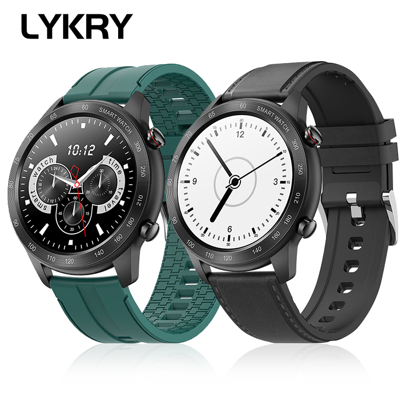 Lykry Smart Watch MX5 Round Screen Bluetooth Call IP68 Waterproof Long Standby Heart Rate Blood Oxygen Monitoring Fitness Tracker 1.3 inch