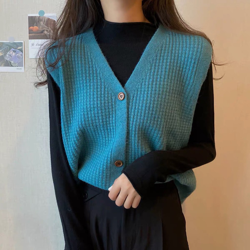 Áo gile ulzzang/ Áo gile len