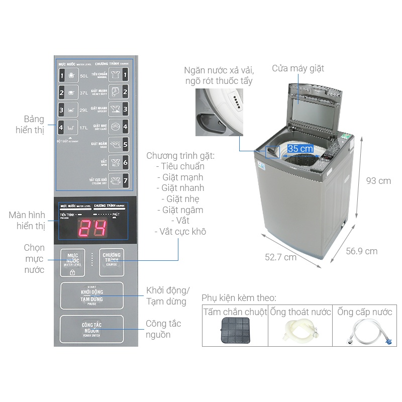 AQW-KS80GT - Máy Giặt Aqua 8 KG AQW-KS80GT  - BẢO HÀNH CHÍNH HÃNG 24 THÁNG TẬN NHÀ