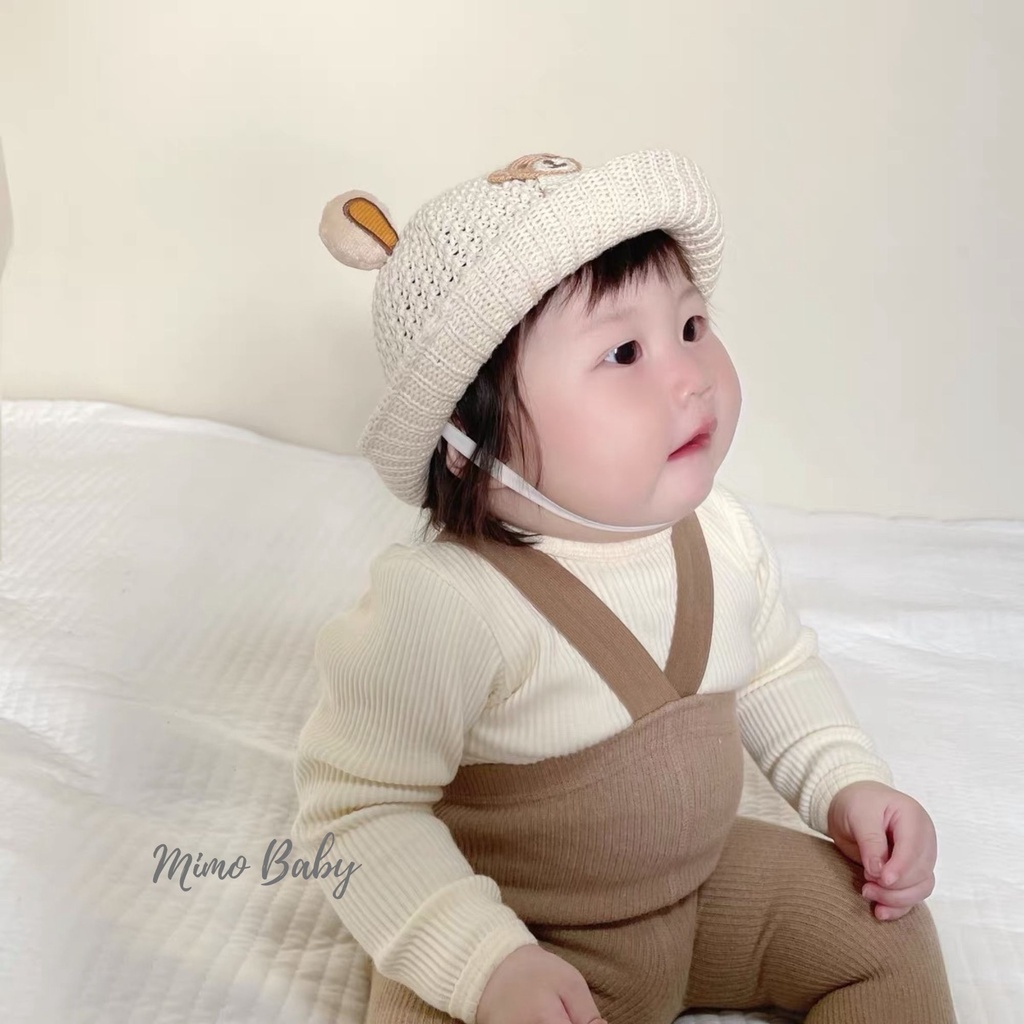 Mũ nón cói tai gấu thoáng khí dễ thương du lịch hè cho bé 6-18m Mimo baby MH113