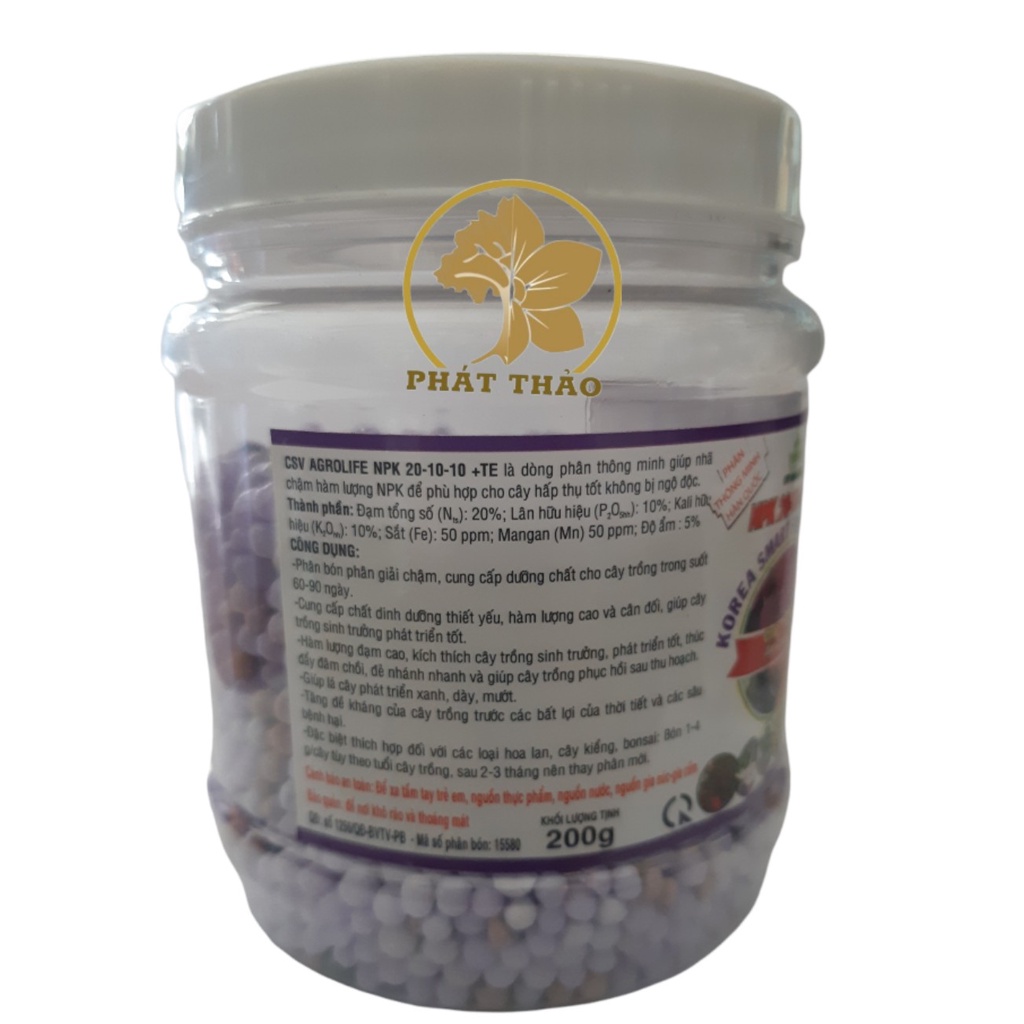 Phân chậm tan Hàn Quốc NPK 20-10-10 + TE dùng cho phong lan và cây cảnh