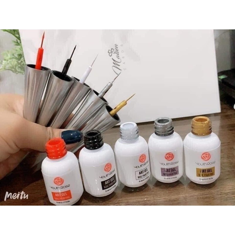 Gel Vẽ Cọ Nét, Sét Gel 9 Màu [Thanh Vy Nail]