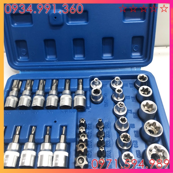 Bộ típ khẩu E 1/2 inch - 34 phụ kiện, Chuyên mở động cơ máy, sửa chữa ô tô. Thương hiệu Nhật Bản, thép cr-V siêu bền